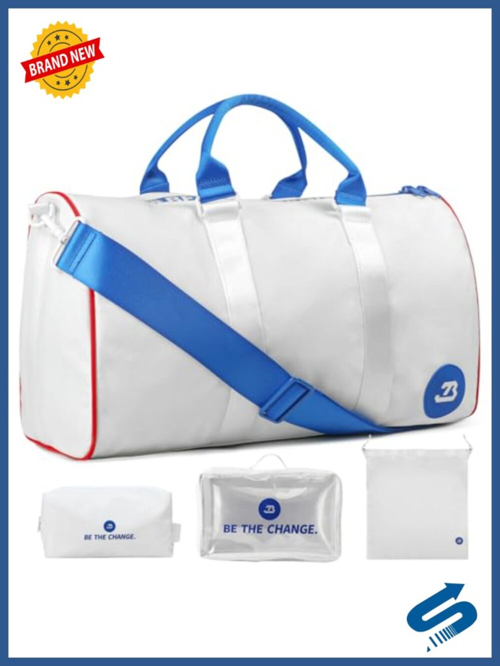 1000D Nylon Waterproof Sports Duffel Bag 40L Gym Travel Overnight with 3